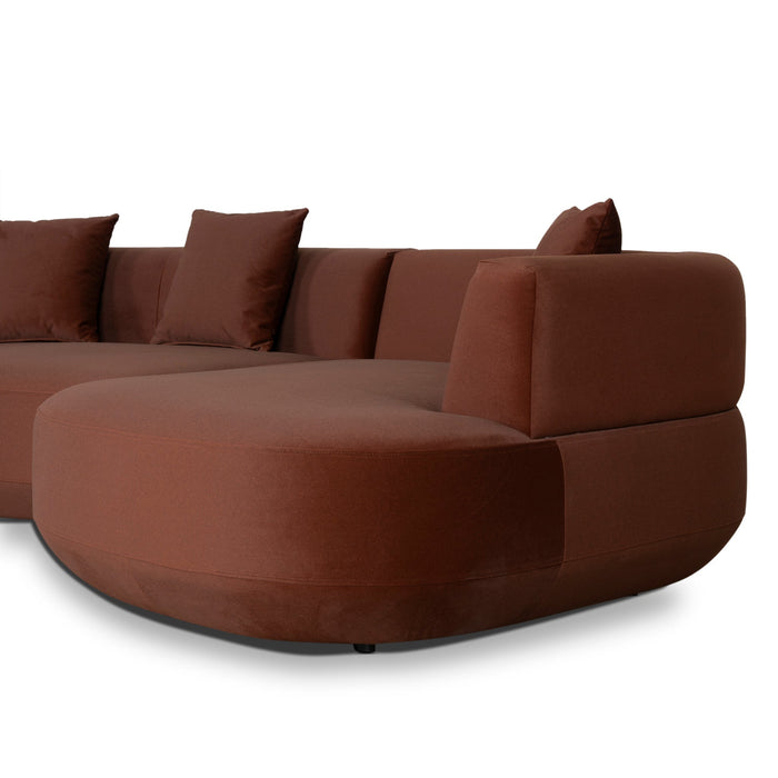 Roly Modular Right Chaise Sofa - Burnt Brown