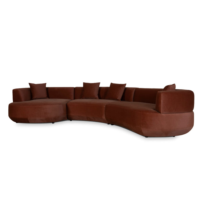 Roly Modular Left Chaise Sofa - Burnt Brown