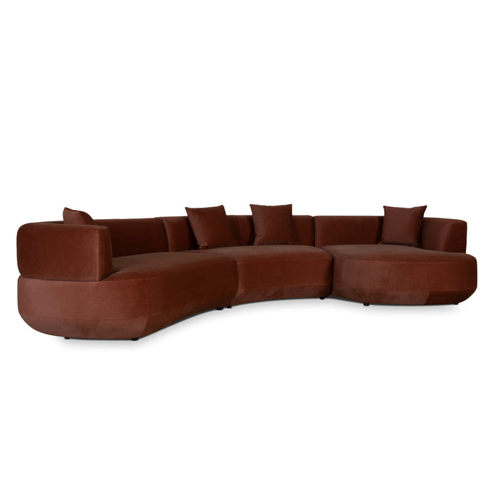 Roly Modular Right Chaise Sofa - Burnt Brown