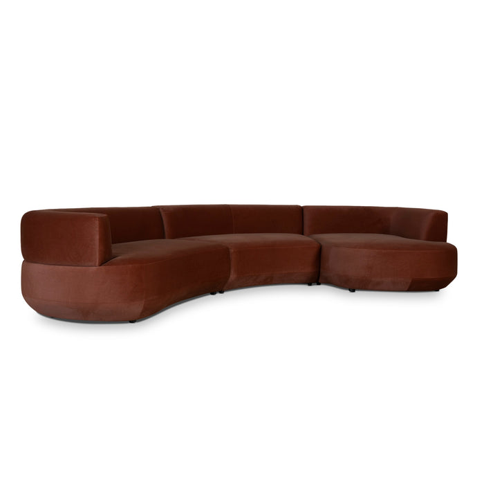 Roly Modular Right Chaise Sofa - Burnt Brown