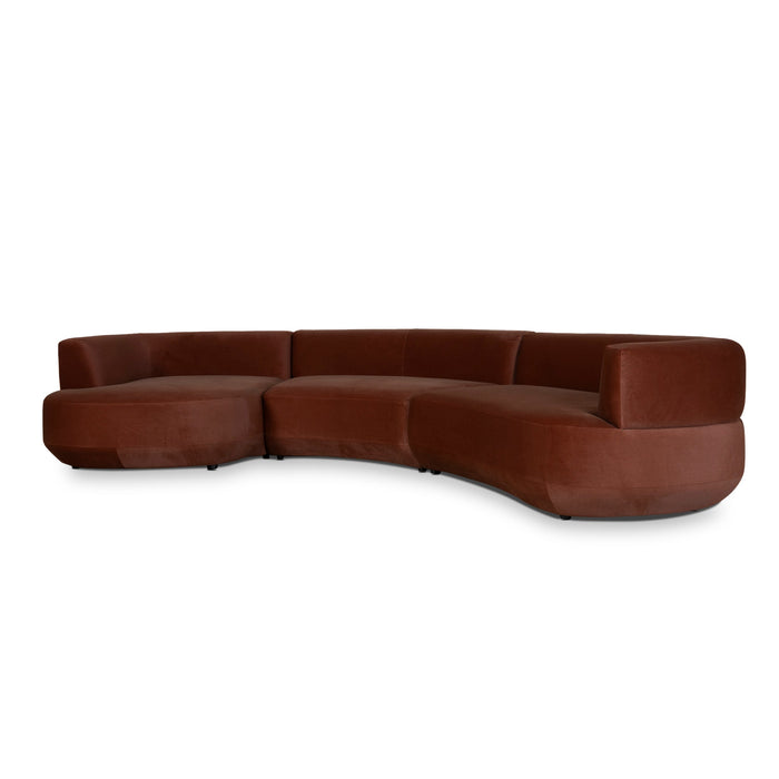 Roly Modular Left Chaise Sofa - Burnt Brown