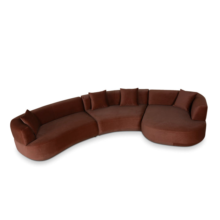 Roly Modular Right Chaise Sofa - Burnt Brown