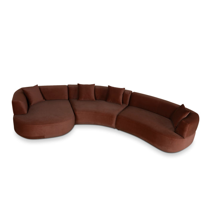 Roly Modular Left Chaise Sofa - Burnt Brown