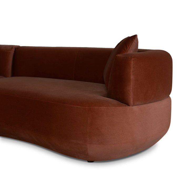 Roly Modular Left Chaise Sofa - Burnt Brown
