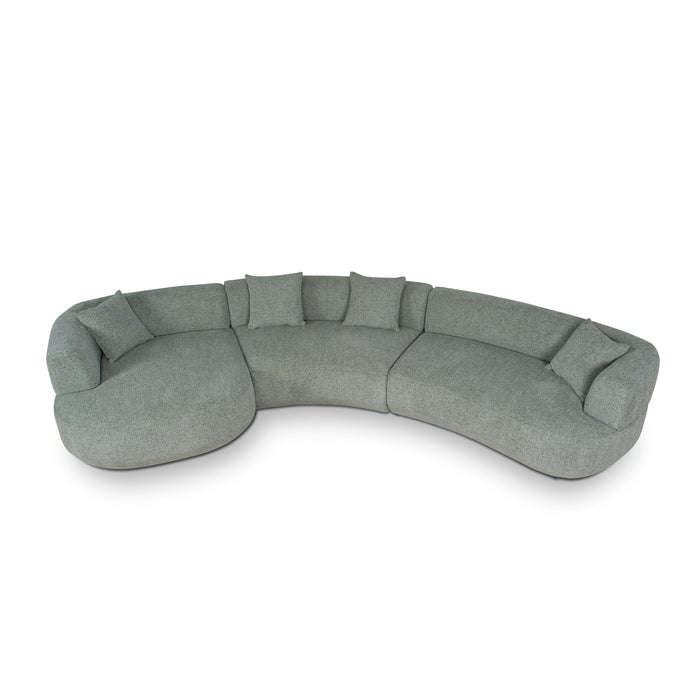 Roly Modular Left Chaise Sofa - Coral Light Green
