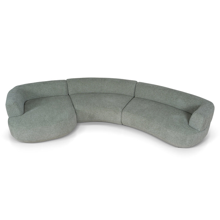 Roly Modular Left Chaise Sofa - Coral Light Green