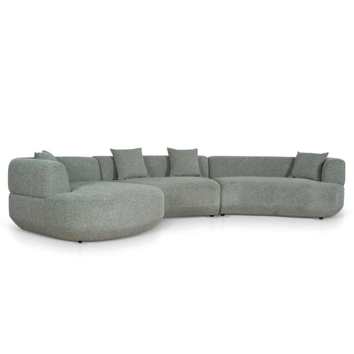 Roly Modular Left Chaise Sofa - Coral Light Green