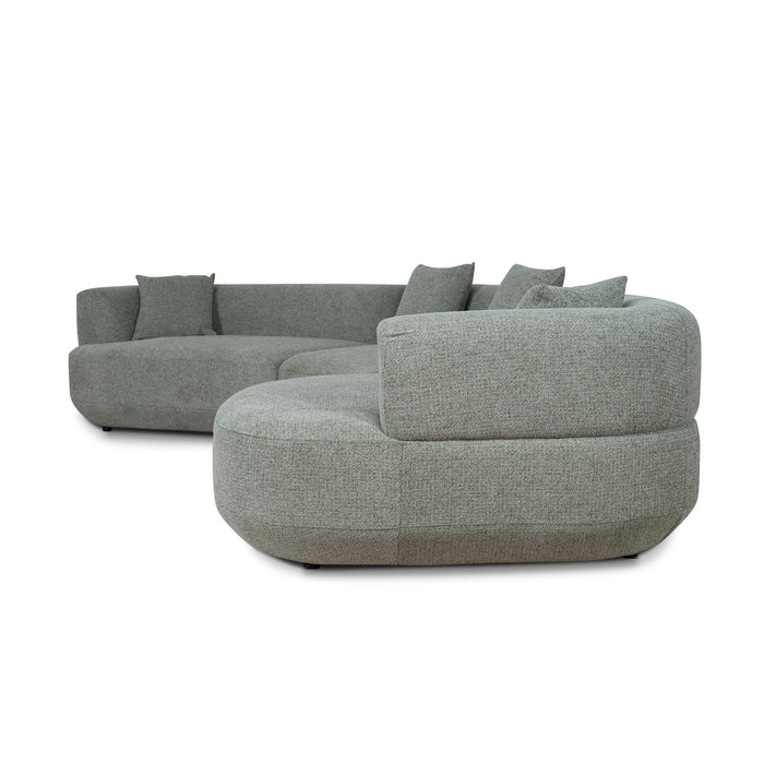 Roly Modular Right Chaise Sofa - Coral Light Green
