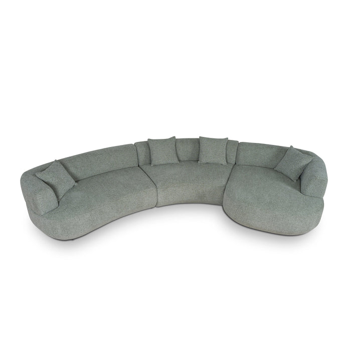 Roly Modular Right Chaise Sofa - Coral Light Green