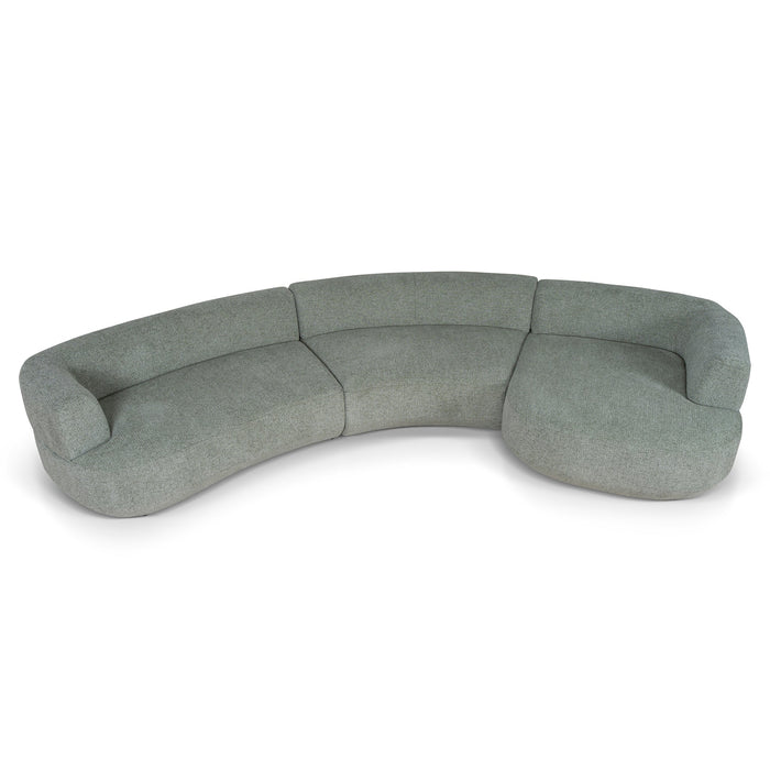 Roly Modular Right Chaise Sofa - Coral Light Green