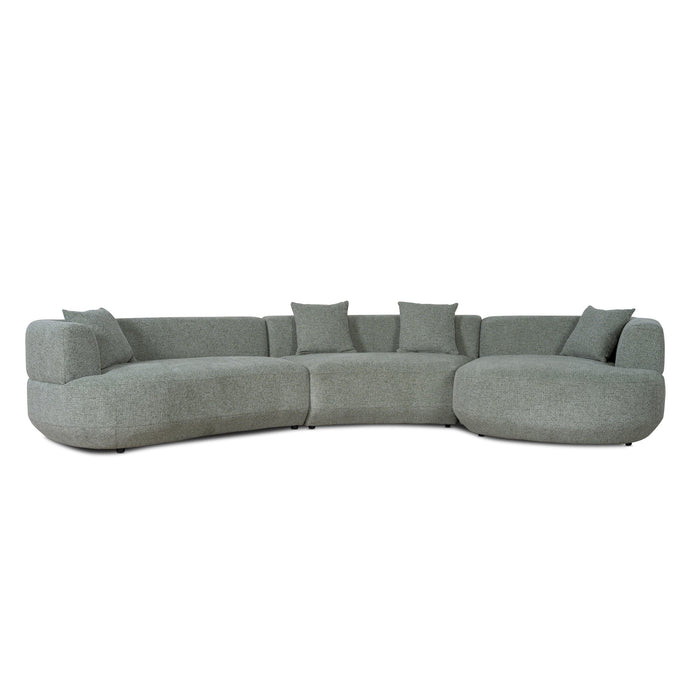 Roly Modular Right Chaise Sofa - Coral Light Green