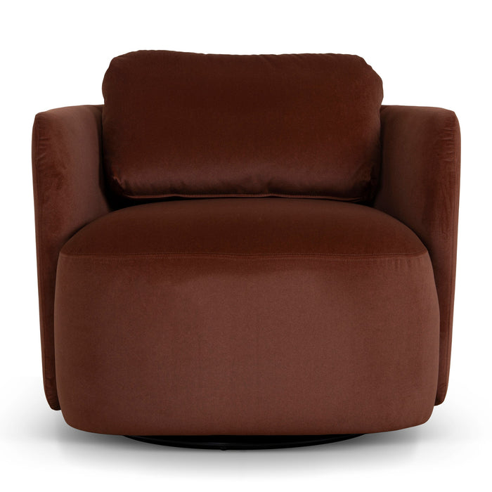Milo Swivel Armchair - Burnt Brown