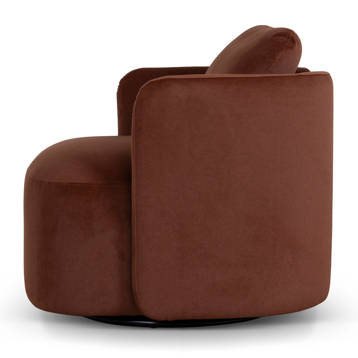 Milo Swivel Armchair - Burnt Brown