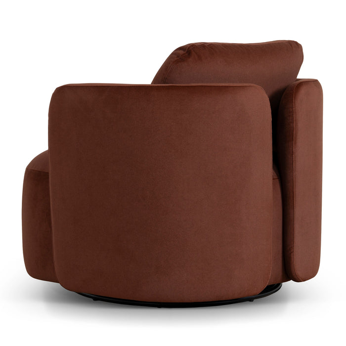 Milo Swivel Armchair - Burnt Brown