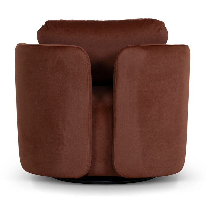 Milo Swivel Armchair - Burnt Brown