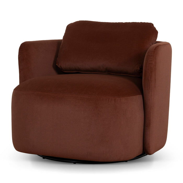 Milo Swivel Armchair - Burnt Brown