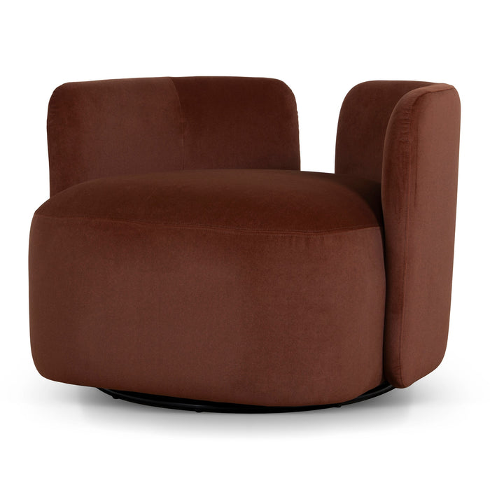 Milo Swivel Armchair - Burnt Brown