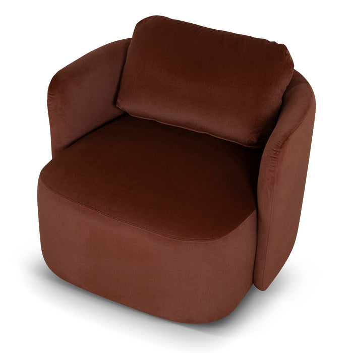 Milo Swivel Armchair - Burnt Brown