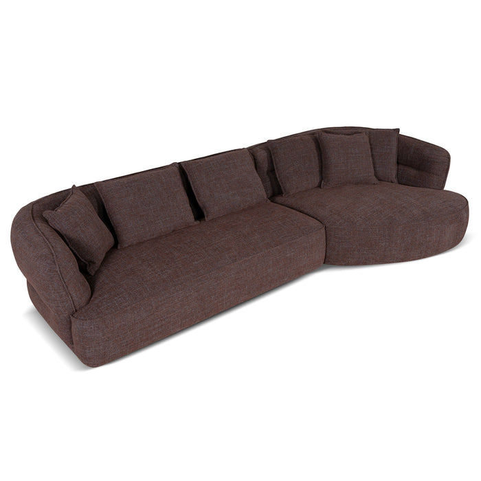 Rowe Right Chaise Sofa - Moss Brown