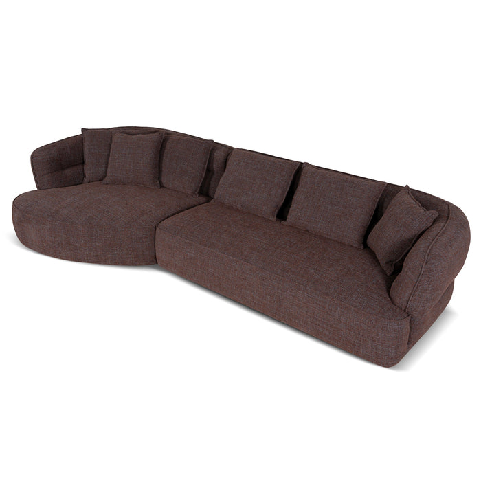 Rowe Left Chaise Sofa - Moss Brown