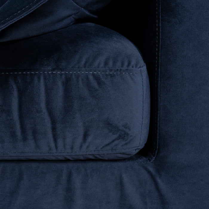 Daniyal 3 Seater Chaise Sofa - Navy Blue