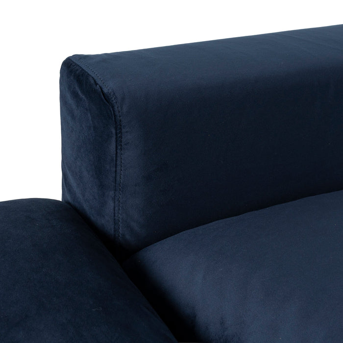 Daniyal 3 Seater Chaise Sofa - Navy Blue