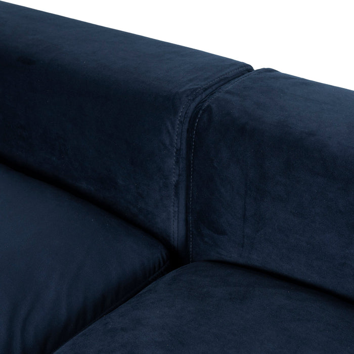 Daniyal 3 Seater Chaise Sofa - Navy Blue