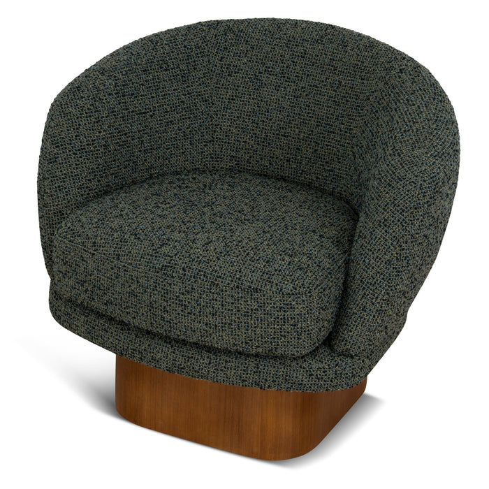 Odin Fabric Swivel Armchair - Dusky Green