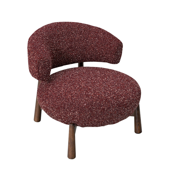 Eliska Fabric Lounge Chair - Autumn Red