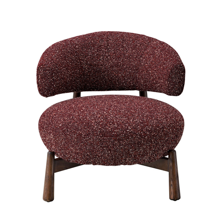 Eliska Fabric Lounge Chair - Autumn Red