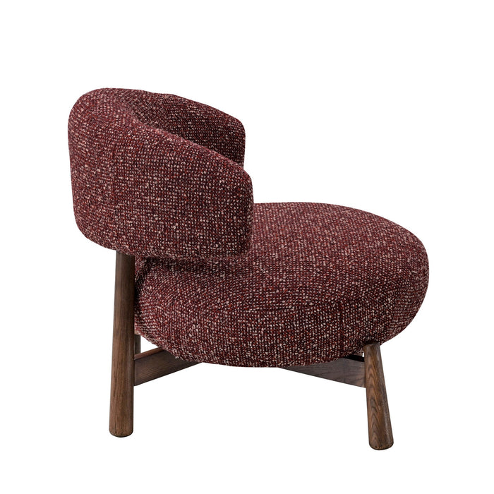 Eliska Fabric Lounge Chair - Autumn Red