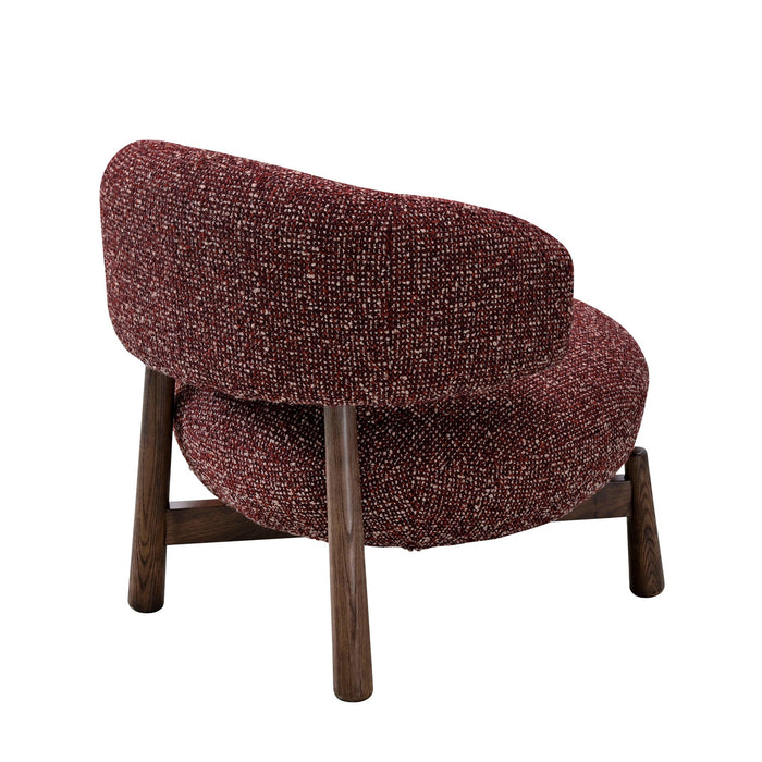 Eliska Fabric Lounge Chair - Autumn Red