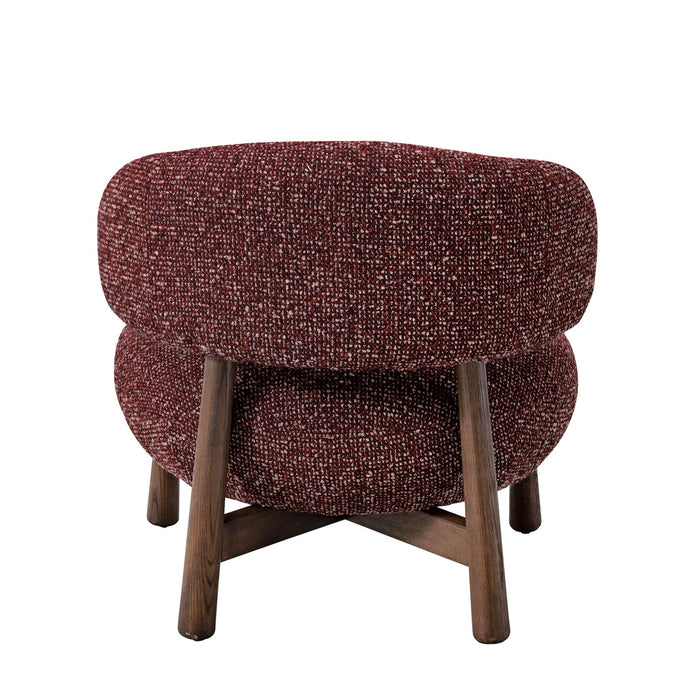 Eliska Fabric Lounge Chair - Autumn Red