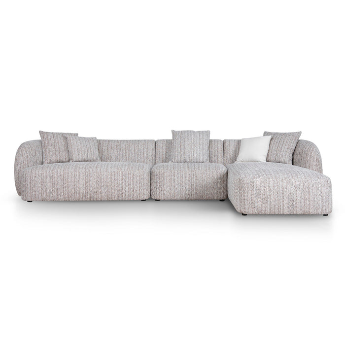 4 Seater Right Chaise Sofa - Plush Spec Brown