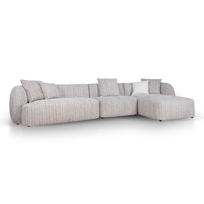 4 Seater Right Chaise Sofa - Plush Spec Brown