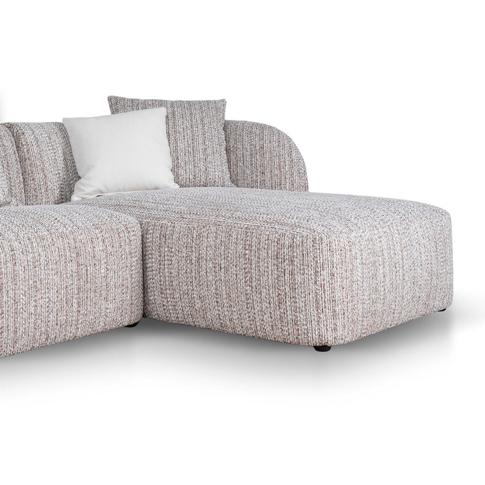 4 Seater Right Chaise Sofa - Plush Spec Brown