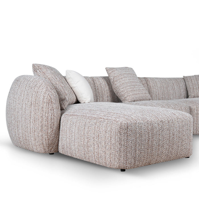 Ravello 4 Seater Left Chaise Sofa - Plush Spec Brown