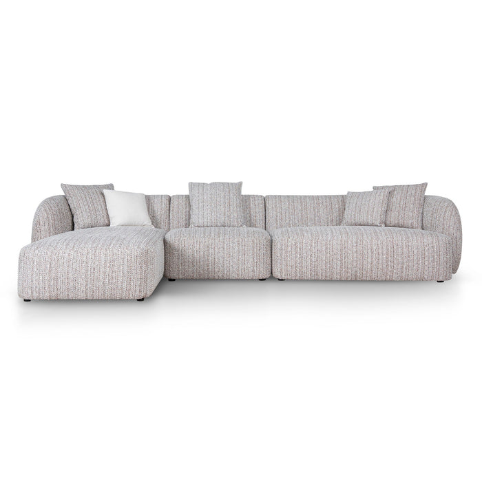 Ravello 4 Seater Left Chaise Sofa - Plush Spec Brown
