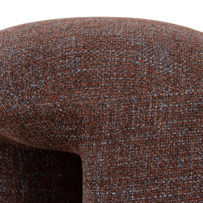Everet Round Ottoman - Moss Brown
