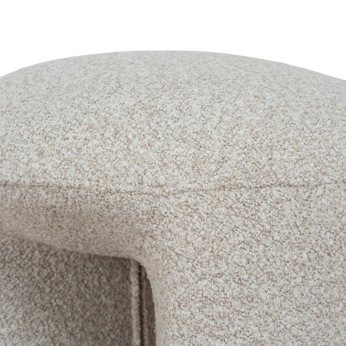 Everet Round Ottoman - Oatmeal Beige