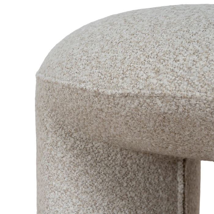 Everet Round Ottoman - Oatmeal Beige