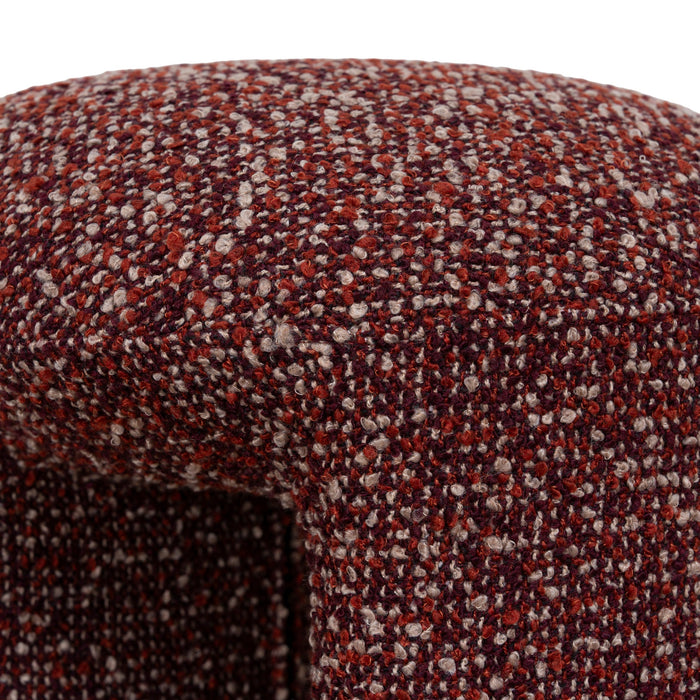 Everet Round Ottoman - Autumn Red