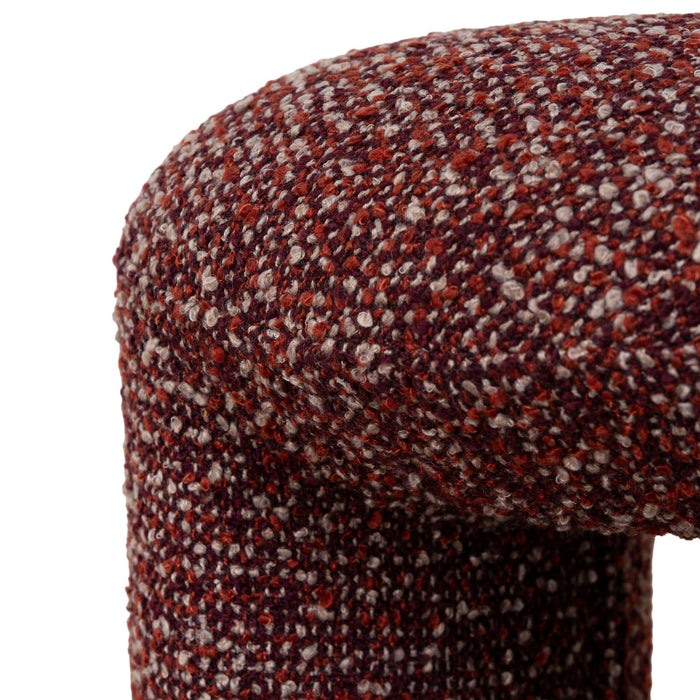 Everet Round Ottoman - Autumn Red