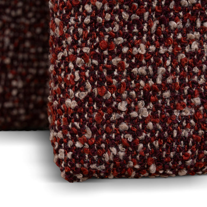 Everet Round Ottoman - Autumn Red