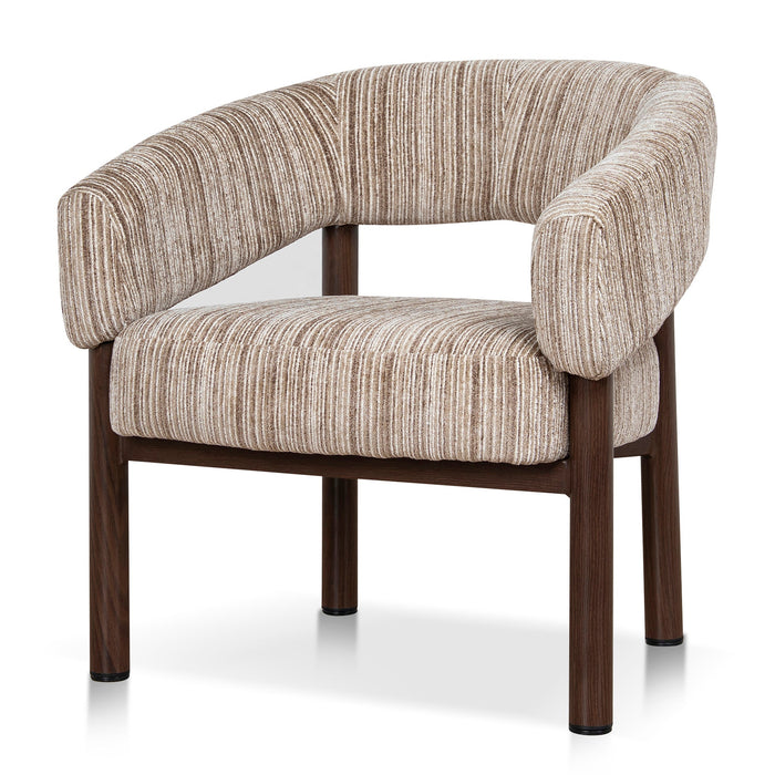 Sorello Walnut Armchair - Coconut Stripe