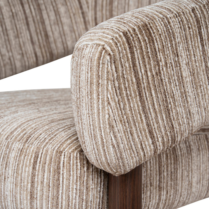 Sorello Walnut Armchair - Coconut Stripe