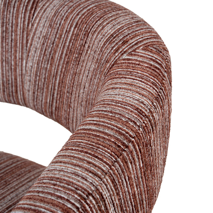 Sorello Walnut Armchair - Burgundy Stripe