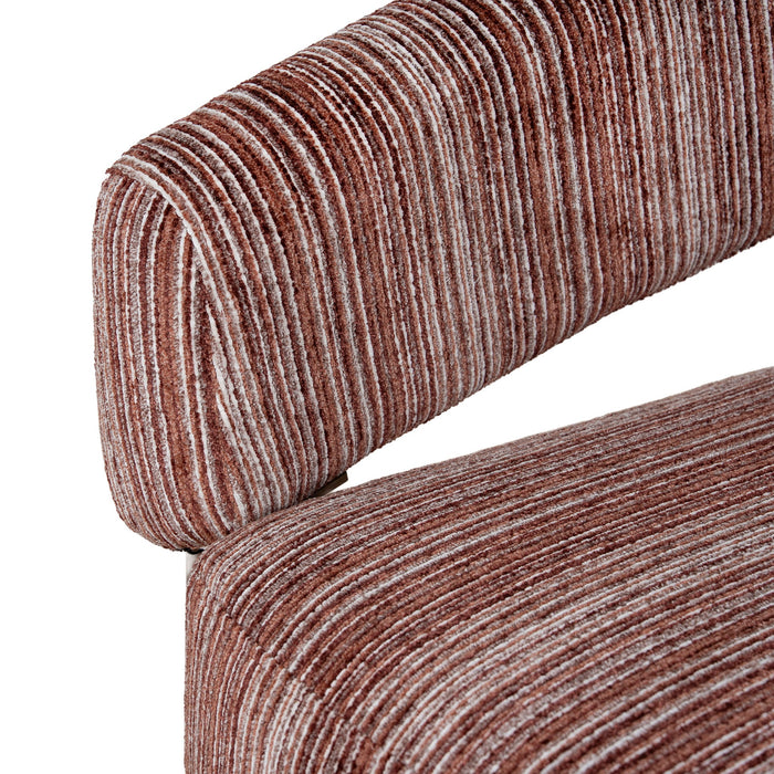 Sorello Walnut Armchair - Burgundy Stripe
