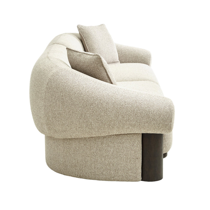 Novalinne Dark Brown 3 Seater Sofa - Soft Beige