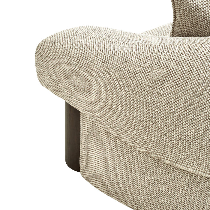 Novalinne Dark Brown 3 Seater Sofa - Soft Beige